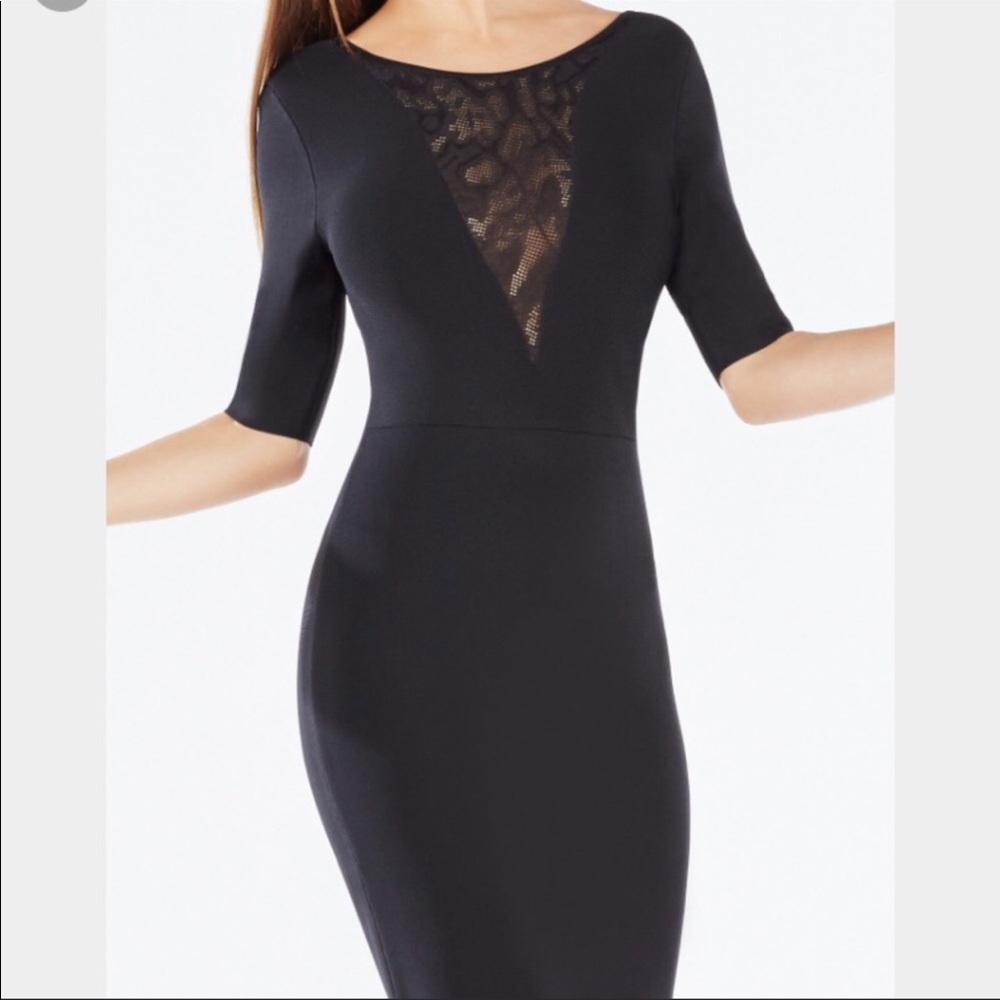 BCBG Black Jaydan Pointelle Trim Scoop-Back - Med